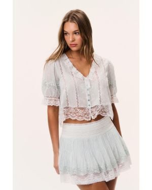 LoveShackFancy Levant Cotton Lace-Trimmed Mini Skirt For - Multicolor