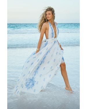 LoveShackFancy Lilah Cotton Halter Gown For - Pink