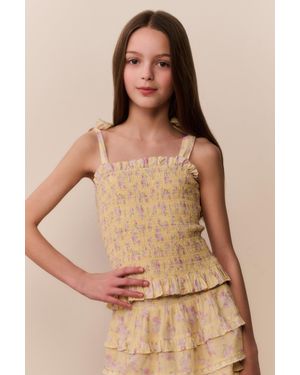 LoveShackFancy Tween Merrinelle Blooming Floral Top For - Natural