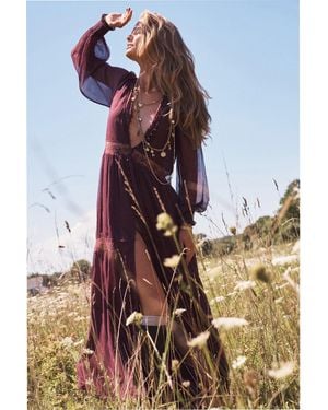LoveShackFancy Vionara Sheer Silk Maxi Dress For - Multicolor