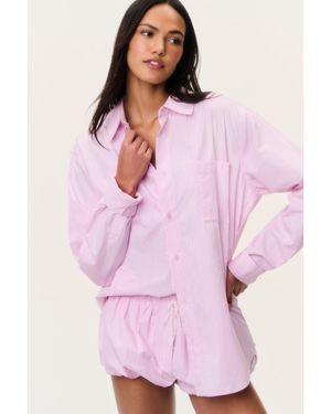 LoveShackFancy Hudley Pinstripe Shirt For - Pink