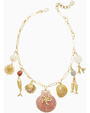 LoveShackFancy Brinker+Eliza Montauk Shell Necklace For - White