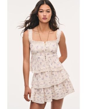 LoveShackFancy Kaelin Floral Cotton Top For - Multicolor