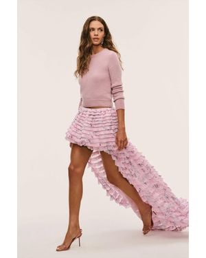LoveShackFancy Emarina High-Low Ruffle Skirt For - Pink