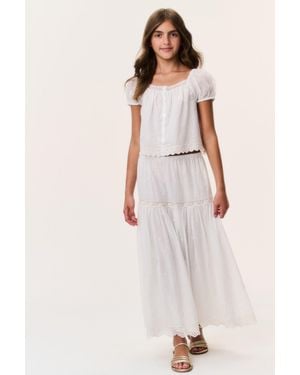 LoveShackFancy Tween Cotton Lace Leonna Top For - Pink