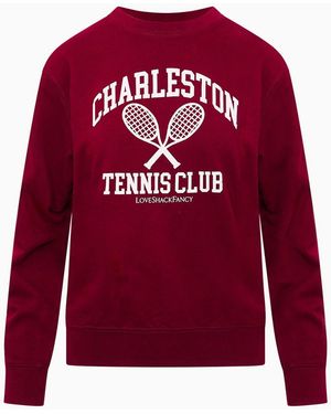 LoveShackFancy First Port Charleston Tennis Pullover For - Red