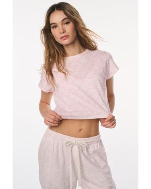 LoveShackFancy Rubin Bow Print Cropped Tee For - Multicolor