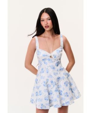 LoveShackFancy Nabi Linen Floral Mini Dress For - Pink