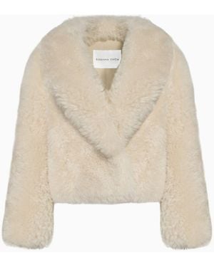LoveShackFancy Susanna Chow Ayla Shearling Coat For - Natural