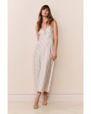 LoveShackFancy Manuela Floral Stripe Maxi Dress For - Natural