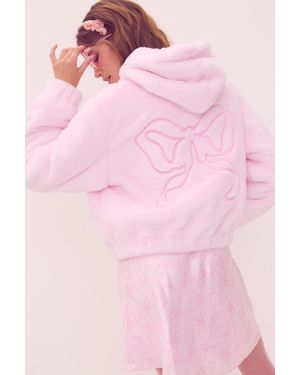 LoveShackFancy X Faux Fur Bomber For - Pink