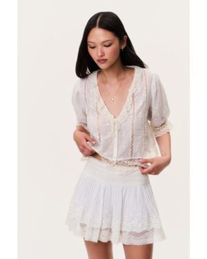 LoveShackFancy Levant Cotton Lace-Trimmed Mini Skirt For - Multicolor