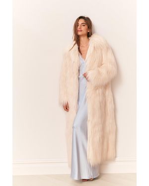 LoveShackFancy Valia Long Faux Fur Coat For - Pink