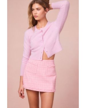 LoveShackFancy Adalena Sparkle Tweed Skirt For - Pink