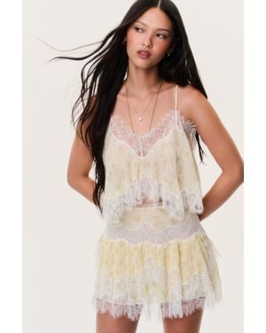 LoveShackFancy Kellison Cotton-Silk Mini Skirt For - Multicolor