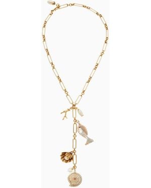LoveShackFancy Brinker+Eliza Shell Beach Y Necklace For - White