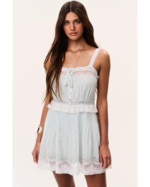LoveShackFancy Hadlee Cotton Lace-Trimmed Mini Dress For - White