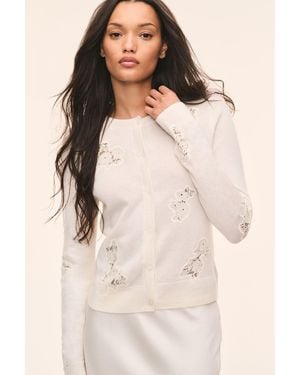 LoveShackFancy Sorrelle Wool Lace Cardigan For - Natural