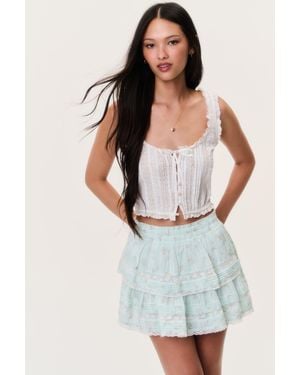 LoveShackFancy Ditsy Floral Ruffle Mini Skirt For - Multicolor