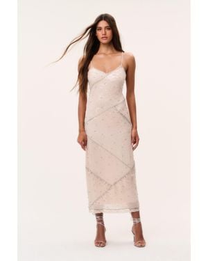 LoveShackFancy Adarine Sequin Maxi Dress For - Pink