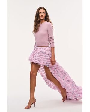 LoveShackFancy Emarina High-Low Ruffle Skirt For - Pink