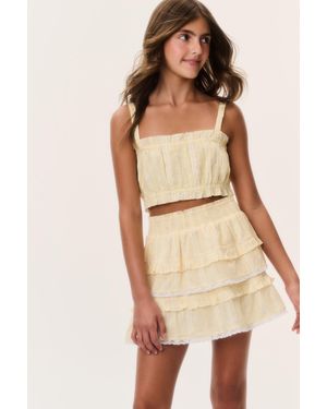 LoveShackFancy Tween Ditsy Floral Billie Skirt For - Natural