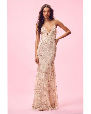 LoveShackFancy Innes Sequin Lace Gown For - Pink