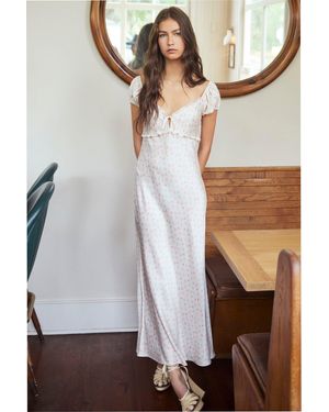 LoveShackFancy Epone Floral Puff Sleeve Maxi Dress For - Brown