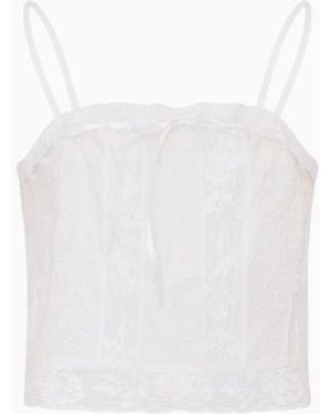 LoveShackFancy Tween Cotton Lace Quince Top For - White