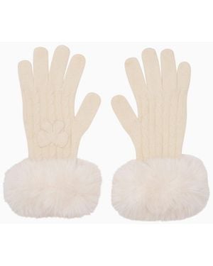LoveShackFancy X Max&Moi Adalia Wool-Cashmere Faux Fur Gloves For - Pink