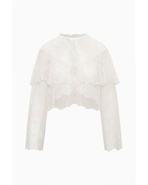 LoveShackFancy Tourelle Sheer Lace Blouse For - Multicolor