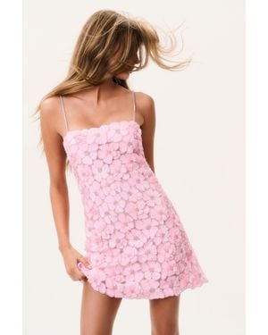 LoveShackFancy Aleria Hand-Beaded Sequin Mini Dress For - Pink