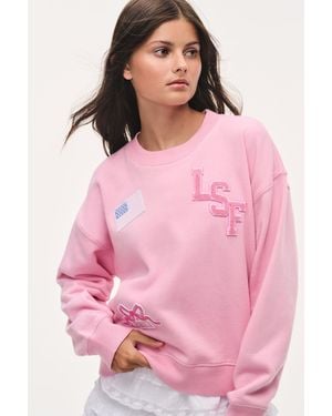 LoveShackFancy Tween Varsity Palo Pullover For - Pink