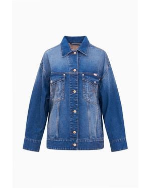 LoveShackFancy Wrangler X Oversized Denim Jacket For - Blue