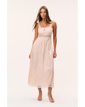 LoveShackFancy Cerys Silk Lace-Trimmed Maxi Dress For - Pink