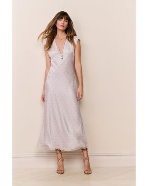 LoveShackFancy Theodore Silk-Blend Floral Maxi Dress For - Pink