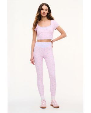 LoveShackFancy Rhosyn Mixed Print Leggings For - Pink