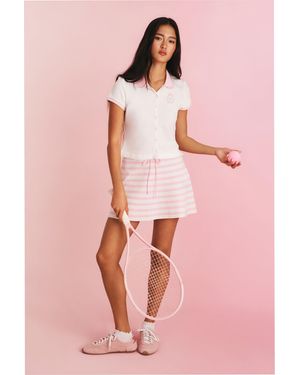 LoveShackFancy Jeanie Knit Tennis Skirt For - Pink