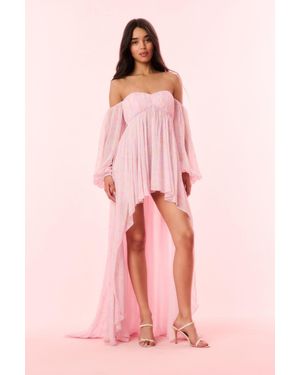 LoveShackFancy Kataline Floral High-Low Dress For - Pink