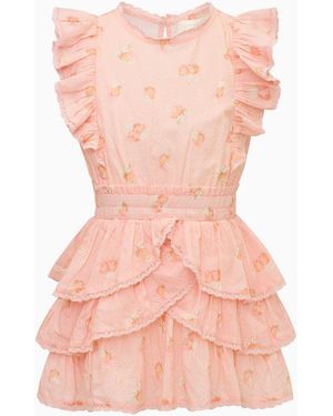 LoveShackFancy Tween Peach Pom Pom Decker Dress For - Pink