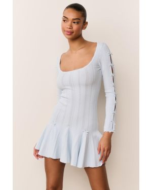 LoveShackFancy Seychelle Ribbed Pointelle Mini Dress For - White