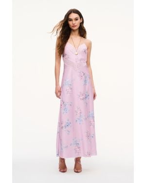LoveShackFancy Serita Satin Maxi Dress For - Pink