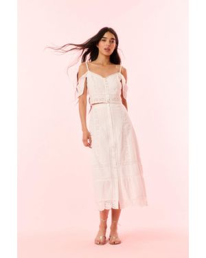 LoveShackFancy Allesia Cotton Midi Skirt For - Pink