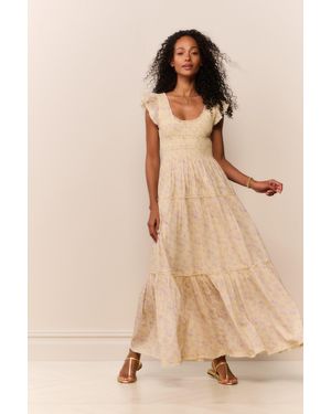 LoveShackFancy Chessie Blooming Floral Maxi Dress For - Natural