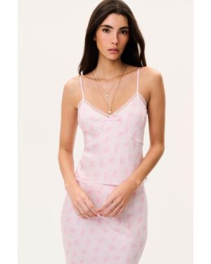 LoveShackFancy Brett Silk-Blend Floral Cami Top For - Pink