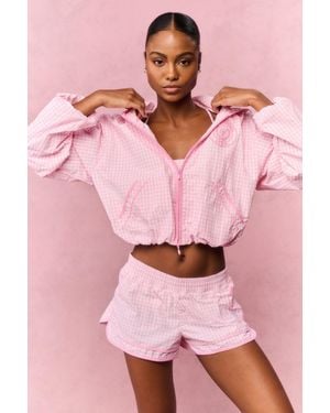 LoveShackFancy Kariana Gingham Windbreaker For - Pink