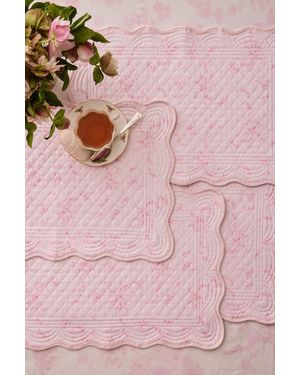 LoveShackFancy Vintage-Inspired Linen Place Mats For - Pink