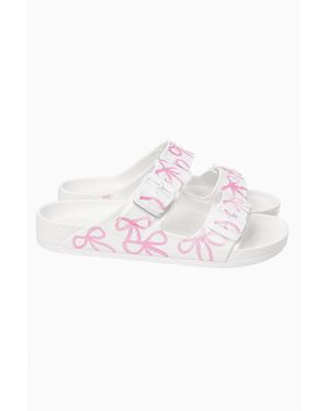 LoveShackFancy Gabriela V Hand Painted Rubber Sandals For - Pink