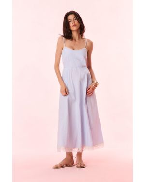 LoveShackFancy Sandara Cotton Pinstripe Maxi Dress For - Pink