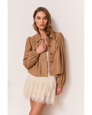LoveShackFancy Eris Suede Jacket For - Natural